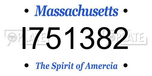 I751382 Massachusetts License Plate