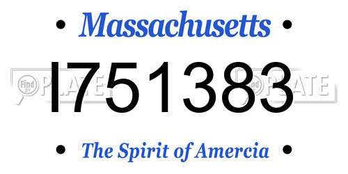 I751383 Massachusetts License Plate