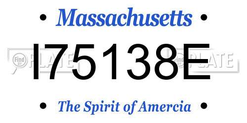 I75138E Massachusetts License Plate