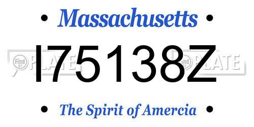 I75138Z Massachusetts License Plate