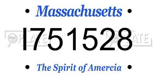 I751528 Massachusetts License Plate