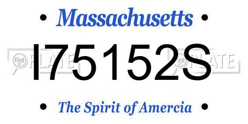 I75152S Massachusetts License Plate