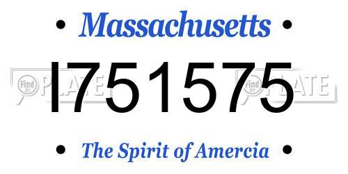 I751575 Massachusetts License Plate
