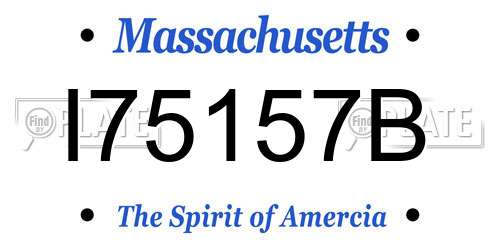 I75157B Massachusetts License Plate