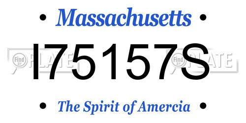 I75157S Massachusetts License Plate