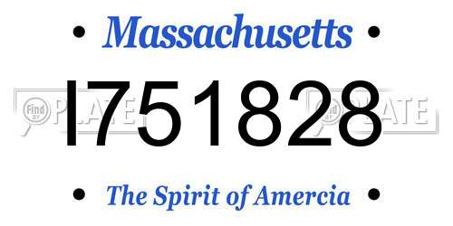 I751828 Massachusetts License Plate