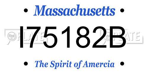 I75182B Massachusetts License Plate