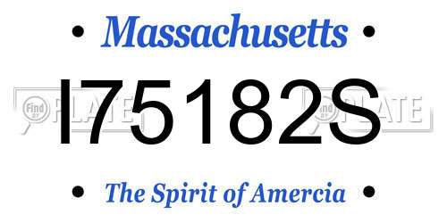 I75182S Massachusetts License Plate