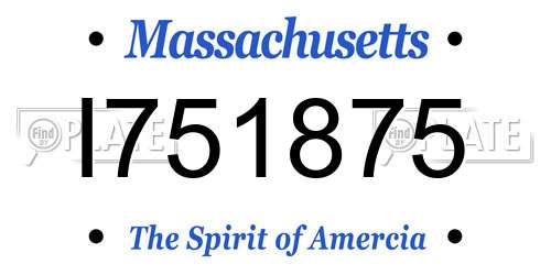I751875 Massachusetts License Plate