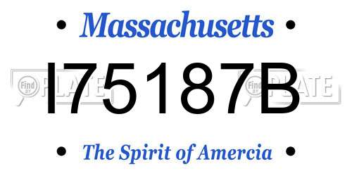 I75187B Massachusetts License Plate