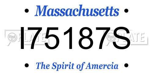 I75187S Massachusetts License Plate