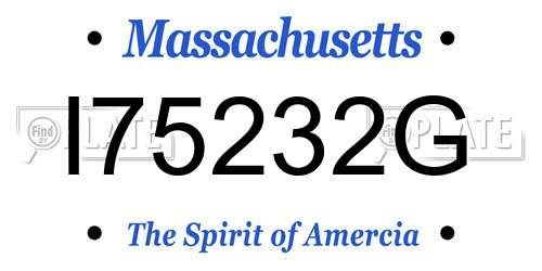 I75232G Massachusetts License Plate
