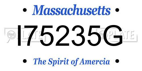 I75235G Massachusetts License Plate