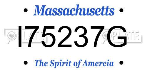 I75237G Massachusetts License Plate