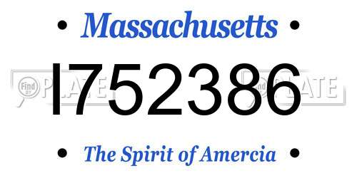 I752386 Massachusetts License Plate