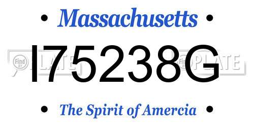 I75238G Massachusetts License Plate