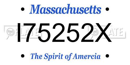 I75252X Massachusetts License Plate