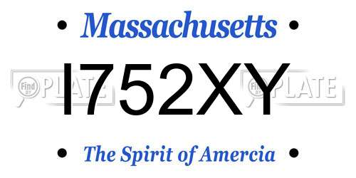 I752XY Massachusetts License Plate