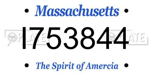 I753844 Massachusetts License Plate