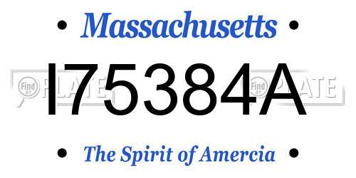 I75384A Massachusetts License Plate