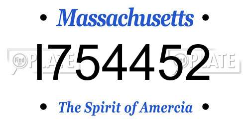 I754452 Massachusetts License Plate