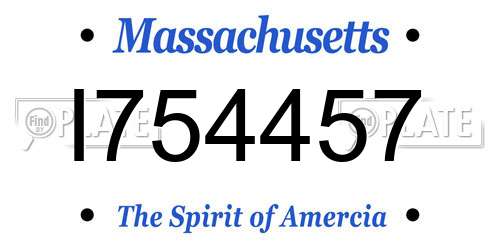 I754457 Massachusetts License Plate