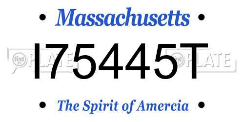 I75445T Massachusetts License Plate