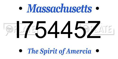 I75445Z Massachusetts License Plate