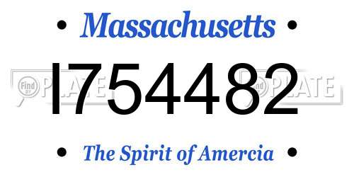 I754482 Massachusetts License Plate