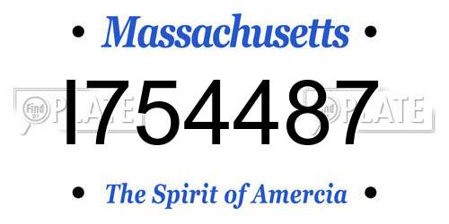 I754487 Massachusetts License Plate