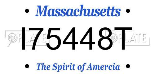 I75448T Massachusetts License Plate