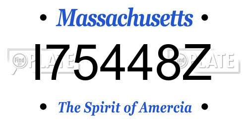 I75448Z Massachusetts License Plate