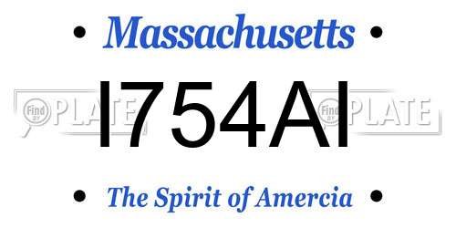 I754AI Massachusetts License Plate