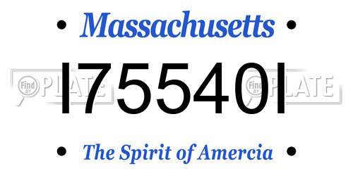 I75540I Massachusetts License Plate