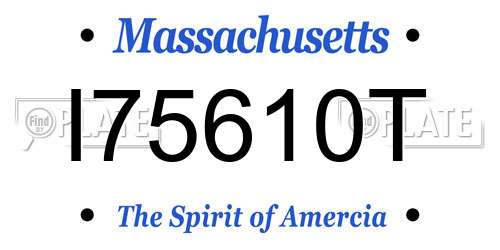 I75610T Massachusetts License Plate