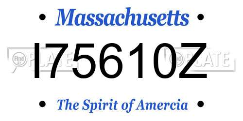 I75610Z Massachusetts License Plate