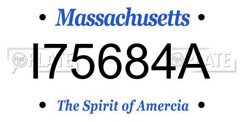 I75684A Massachusetts License Plate