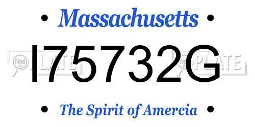I75732G Massachusetts License Plate
