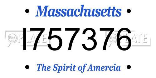 I757376 Massachusetts License Plate