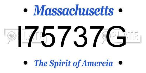 I75737G Massachusetts License Plate