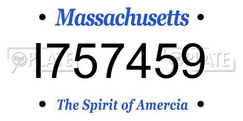 I757459 Massachusetts License Plate