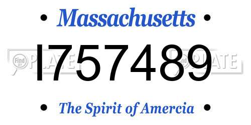 I757489 Massachusetts License Plate