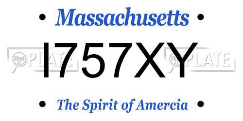 I757XY Massachusetts License Plate