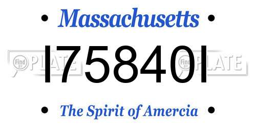 I75840I Massachusetts License Plate