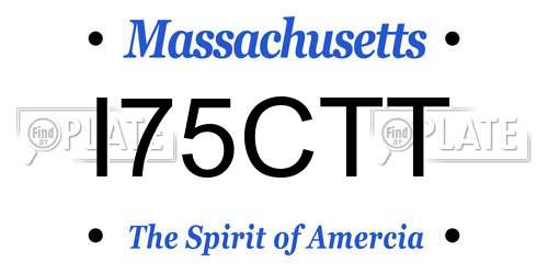 I75CTT Massachusetts License Plate