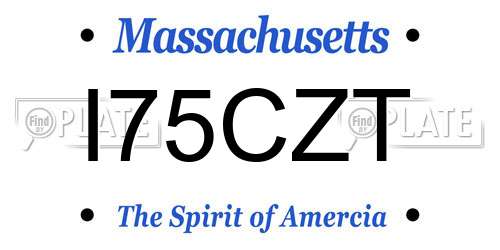 I75CZT Massachusetts License Plate