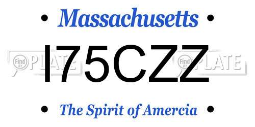 I75CZZ Massachusetts License Plate