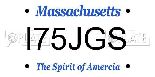 I75JGS Massachusetts License Plate