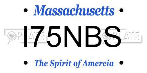 I75NBS Massachusetts License Plate