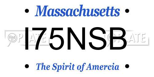 I75NSB Massachusetts License Plate